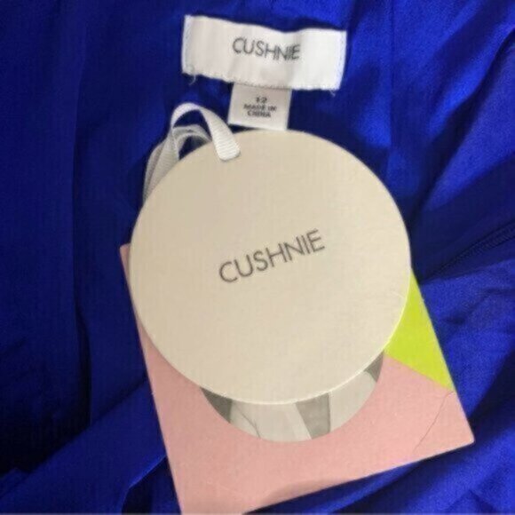 NWT Cushnie Royal Blue Leopard Cheetah Satin Wrap Dress - Picture 15 of 16